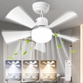 thumbnail image 3 of Ventilador de Techo E27 Blanco con Luz y Control Remoto Luminosidad Regulable Tres Velocidades, 3 of 9