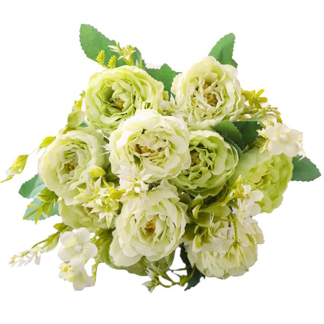 Simulation Peony 5 Forks Realistic Decorative DIY Bride Holding Fake Peony Bouquet Wedding Decor