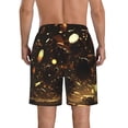 thumbnail image 3 of Kdxio Classical Golden Casino Pattern Mens Casual Shorts - Drawstring Summer Beach Sports Shorts for Men, 3 of 5