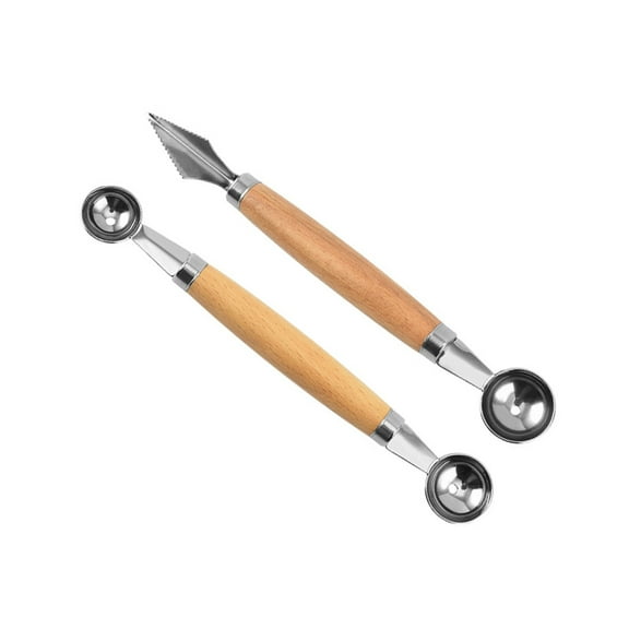 UPOUART 2-Pack Multi-Function Melon Scoopers Stainless Steel Fruit Diggers for Easy Dining and Food Prep with Simple Design