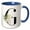 Blue/White, variant on 3drose, Pretty Tropical Leaf Monogram Initial G, 11oz Two-tone Black Mug