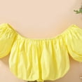 thumbnail image 3 of Falda Conjunto de falda vaquera superior para niñas y niños, conjunto de falda vaquera con botones, 2 uds., traje de ropa Cgtredaw Amarillo T 4-5 años Única para Niña, 3 of 8