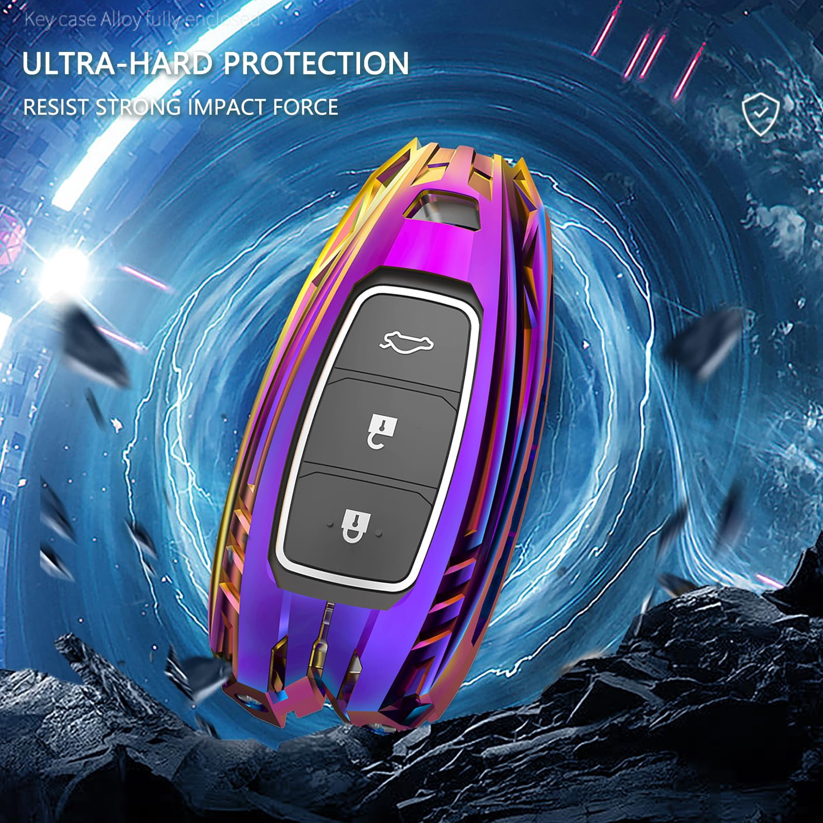 For Hyundai Key Fob Cover,Keychain,Zinc Alloy Protection Car Key Shell Case Compatible with Hyundai Holder Smart Remote Keyless Entry Keyshell Accessories