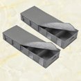 thumbnail image 3 of 2pcs Grey Non-woven Storage Bag Under Bed Clothing Container Case Sundries Holder Foldable Organizer with Transparent Window, 3 of 7