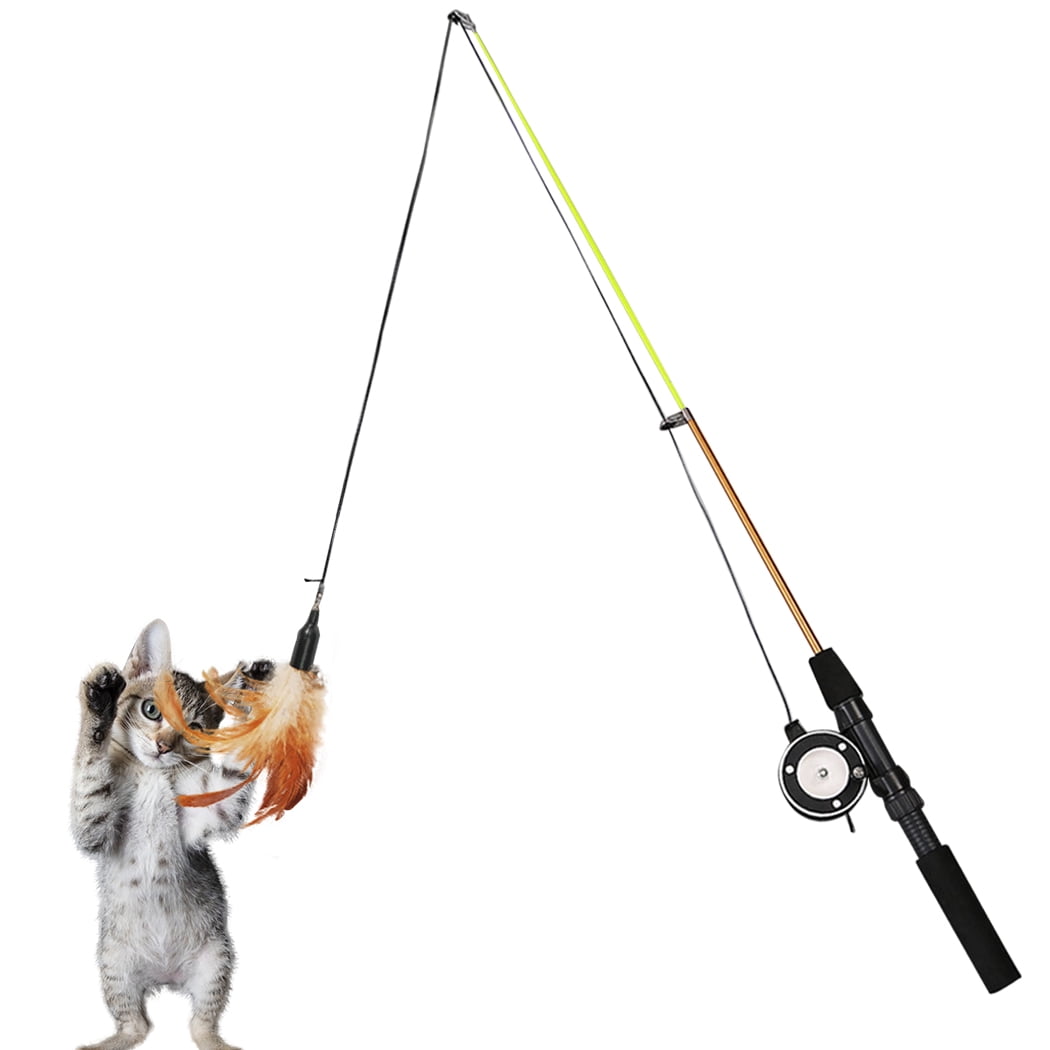 Cat Teaser Toy Creative Scalable Fishing Rod Cat Training Toy Pet