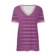 thumbnail image 4 of Fiudx Tops para Mujer Camiseta de Manga Corta con Cuello En V Estampada de Verano para Mujer, 4 of 5