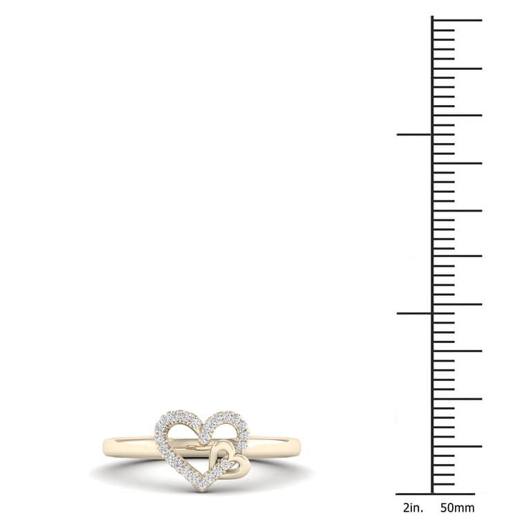 Dazzlingrock Collection 0.10 CT Heart Shape Diamond Promise Ring - 18K Yellow Gold, Size 10