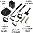 thumbnail image 5 of Suspension Trainer, Bodyweight  Straps for Full  Workouts at , Includes Door Anchor, Extension Arms and  Foot Straps. Green, 5 of 6