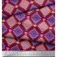 thumbnail image 2 of Soimoi Pink Rayon Fabric Diamond Geometric Print Sewing Fabric Yard 56 Inch Wide, 2 of 3