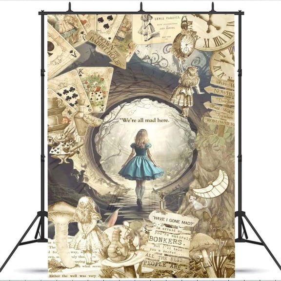 Alice in Wonderland Taspestry Poster Banner Backdrop Background Wall Decor Party Supplies