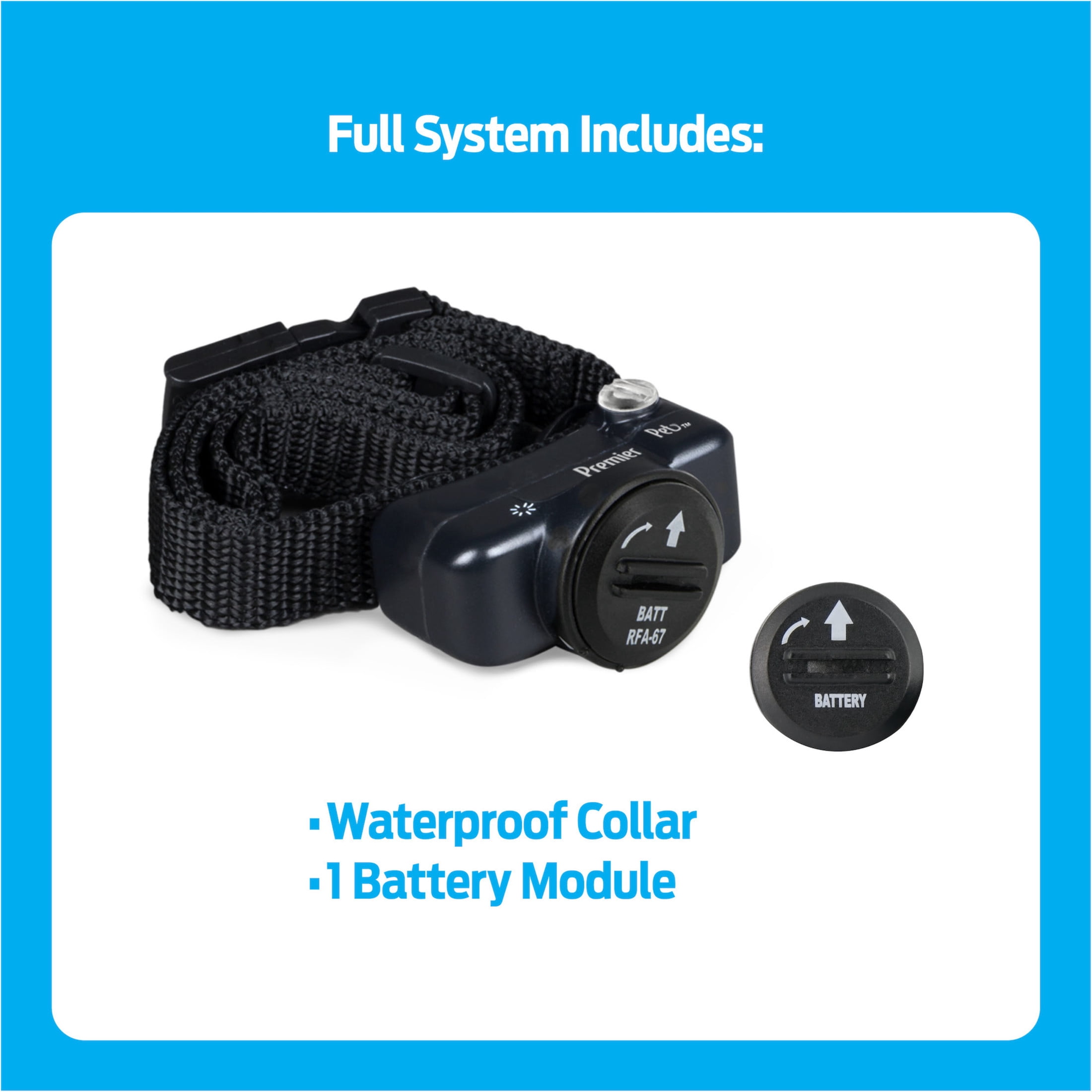 (2 pack) Premier Pet In-Ground Add-A-Dog Replacement Collar for In-Ground Fence, Adjustable, Black