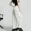 thumbnail image 2 of Kmdttou Cargo Pants Women Baggy Plus Size Solid Color Fashion Casual Loose Broad Leg Full Length Pants, 2 of 7