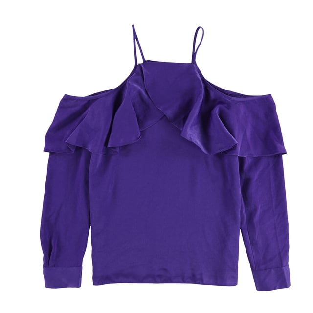 bar III Blusa tejida con hombros descubiertos para mujer, Púrpura, XS