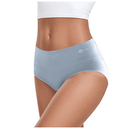 Fulorrnie Underwear for Women Comfort Briefs High Waisted Seamless Panty Sport Stretchable Elastic Waist Breathable Panties Blue XL