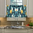 thumbnail image 2 of Yayeee Kitchen Curtains Tier Pair Light Filtering 27"x36" Rod Pocket Short Cafe Window Panel, Lemon Leaves, 2 of 7
