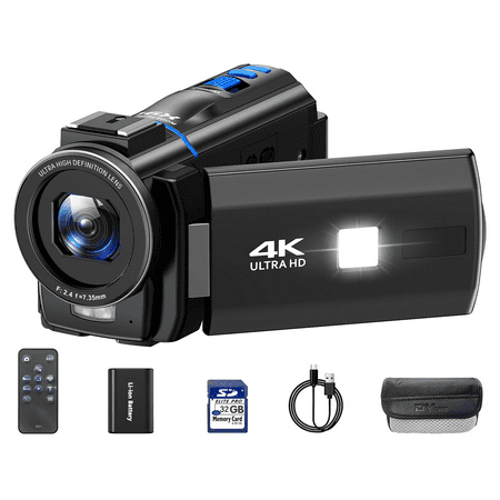 Campark 4K 30FPS Video Camera 48MP Camcorder with IR Night Vision 16X Digital Zoom 3.0" Touch Screen