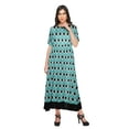 thumbnail image 4 of Moomaya Long A-Line tunic Kurti Dress For Women Elbow Sleeve Printed Casual Kurti, 4 of 5