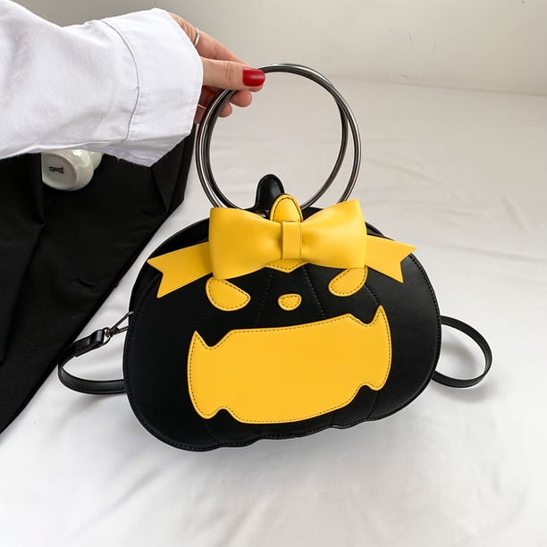 Bolso de mano casual Calabaza Hobo Mujeres Dibujos animados Halloween Goodie Regalo Negro