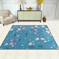 thumbnail image 3 of SKYSONIC Spring Flowers Leaves Area Rug Pad - 80x58 inch - 100% Light Weight Polyester Fabric for Living Bedroom, 3 of 6