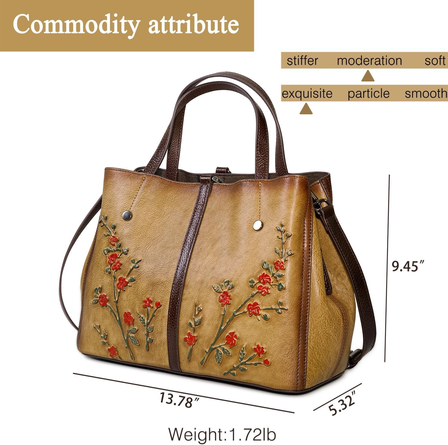Kwuty Leather Satchel for Women Top Handle Bags Handmade Purse Vintage Embossed Leather Crossbody Handbags Hobo Bag