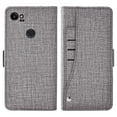 thumbnail image 4 of Compatible with Google Pixel 2 Wallet Case Leather Flip Cover Card Holder Stand Cell Accessories Purse Credit ID Slot Phone Cases for Pixel1 Women Men Gray, 4 of 5