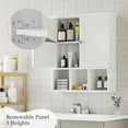 thumbnail image 4 of Bathroom Wall Cabinet with Door, Space Saving Storage Organizer Over Toilet, Adjustable & Open Shelves, Solid White, 4 of 6