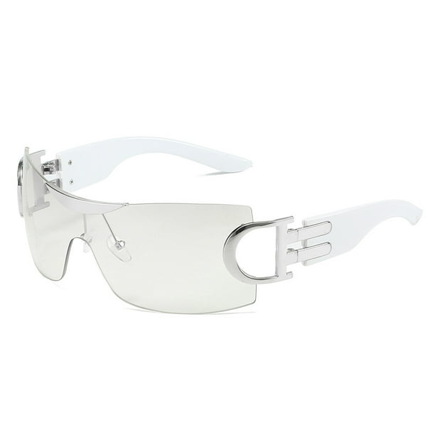 Y2k Oversized Sunglasses Futuristic Rimless Trendy Shield Sunglasses for  Women Men Fashion Sun Glasses 