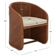 thumbnail image 3 of SAFAVIEH Couture Barnette Modern Rattan Pole Solid Accent Chair, Amber/Beige, 3 of 13