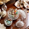 thumbnail image 6 of Vintage Embossed Glass Jar, Elegant Embossed Transparent Sealed Design, Candy Storage Can, Decor Container for Home Kitchen Small Items Food Storage, 6 of 7