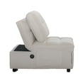 thumbnail image 5 of CQSXDA Adjustable Backrest Armless White Sofa Bed Teddy Material With USB Port And Multi Storage Pockets for Minimalist Living Rooms, 5 of 8