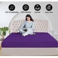 thumbnail image 5 of Fitted Sheet + Pillowcase Set 800 Thread Count 100% Egyptian Cotton 3-Piece ( 1-Fitted + 2-Pillowcase ) California King Size (72" x 84") Inch 30-Inch Deep Pocket, All-Around Elastic Purple Stripe, 5 of 6