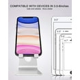 thumbnail image 4 of Soporte ajustable para teléfono móvil, soporte para teléfono, cuna, muelle, soporte, soporte de escritorio de aluminio compatible con teléfono Xs Max Xr 8 7 6 6s Plus SE carga, escritorio de accesorios, todos los teléfonos móviles (plata) BANYUO Electrónica, 4 of 5