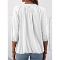 thumbnail image 4 of Sherrylily Women Crew Neck T Shirt Half Sleeve 3/4 Sleeve Casual Loose Pleated Tops, 4 of 5