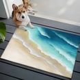 thumbnail image 3 of Teal Gradient Ocean Entryway Rug 2'x3'&nbsp; Non Slip Front Door Mats, Ombre Watercolor Coastal Beach Waves Entrance Rugs Indoor Outdoor Carpet, Washable Floor Mats Small Area Rug for Bedroom Kitchen, 3 of 8