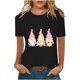 thumbnail image 1 of Pascua mujer casual manga corta impreso cuello redondo blusa camiseta damas tops Pompotops hkajfhjk461129, 1 of 7