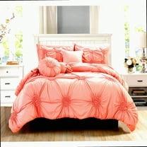 BlissfulSun 10-Piece Comforter Set - Luxurious Soft Cozy Bedding with Storage Pockets - Silky Bed Sheet Set - Cal DustyRose