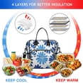 thumbnail image 4 of OBREWU Blue Pioneer Flower Women's Insulated Leakproof Large Lunch Bag, Oxford Cloth, 4 of 7