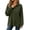 A-Army Green, variant on Women's Waffle Knit Sweatshirt Oversized Lapel Button Collar Long Sleeve Plaid Loose Casual Everyday Top