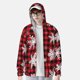 thumbnail image 2 of Balery Snowflakes On A Buffalo Plaid Sudadera ligera de manga larga con capucha y protección solar UPF 50+ para hombre y mujer, ideal para pesca y running-3X-Large, 2 of 7