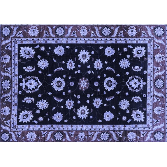 Ahgly Company Indoor Rectangle Oriental Blue Traditional Area Rugs, 8' x 12'