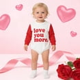 thumbnail image 2 of DHFJKG Newborn Infant Baby Romper Boys Girls Love Letter Print Long Sleeve Bodysuits Valentine's Day Toddler Clothes Crewneck Comfortable Onesie, 2 of 8