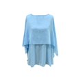 thumbnail image 3 of JIAYUE Women's T Shirt Crew Neck Off-shoulder Layered Ruffle Chiffon Tees Flowy Short Sleeve Sheer Casual Tops Spring Summer Loose Fit Shirts For Party Daily Vacation Wear, 3 of 3