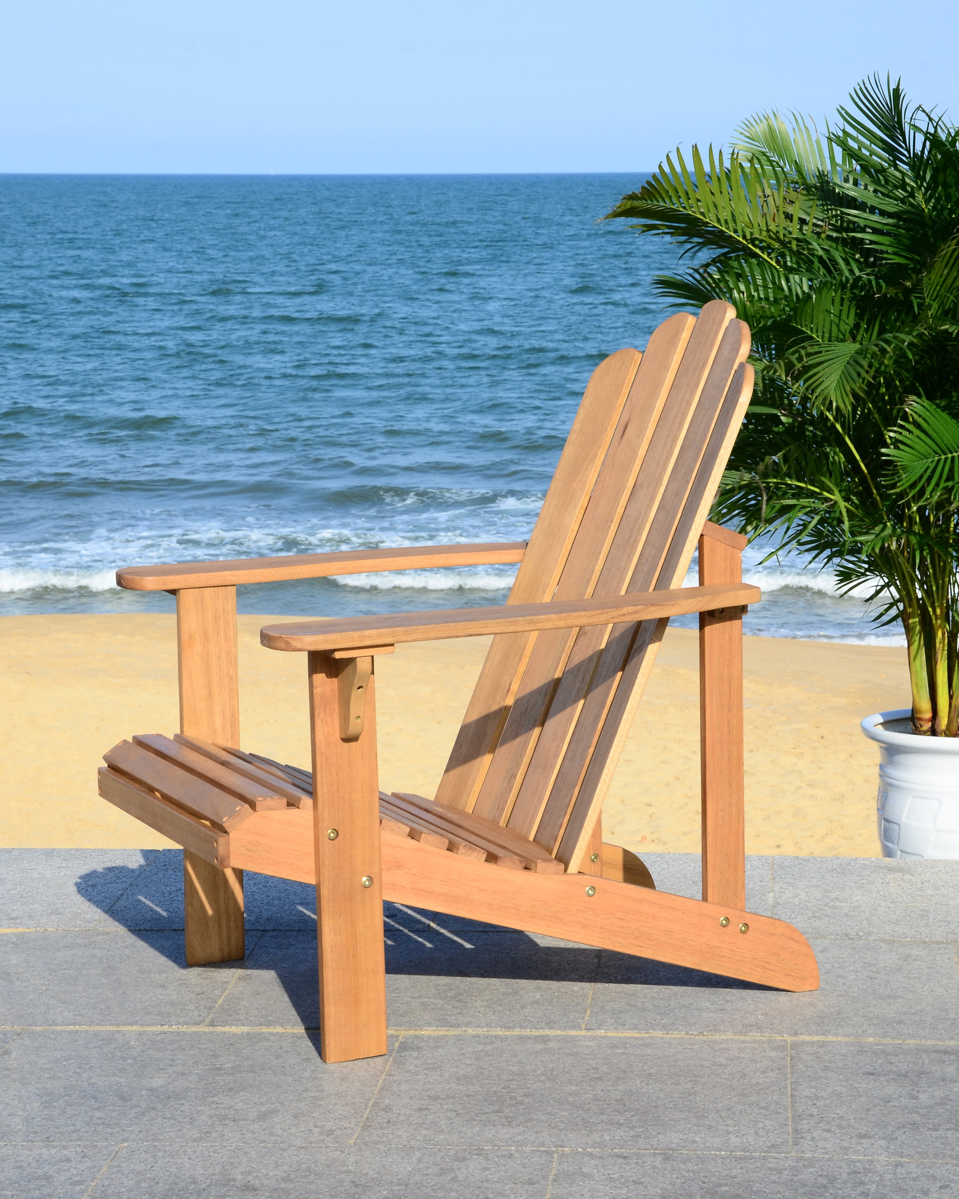 Safavieh Topher Outdoor Patio Nautical Adirondack Chair - Natural