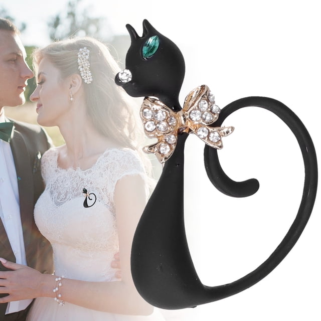 Broche con Patrón de Animales de Gato de Diamante para Accesorios de Ramillete de Fiesta Todo Combinado ANGGREK Otros