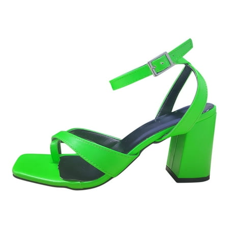 

TUOBARR Womens Heels Sandals Women s Open Toe Wedding Heels Green