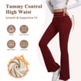 thumbnail image 2 of CoKate Women's Fleece Lined Flare Leggings with Pockets High Waisted Thermal Bootcut Yoga Pants for Winter, 2 of 7