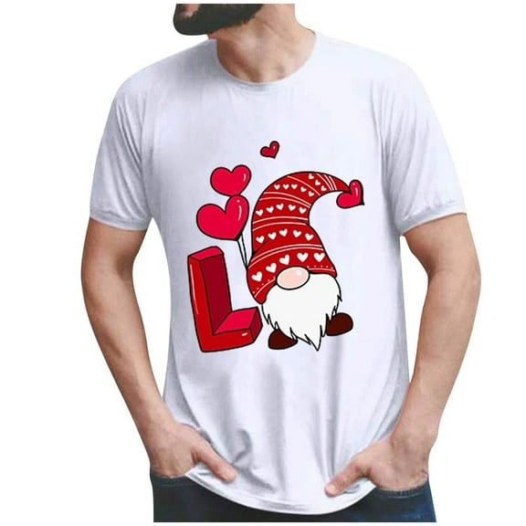 PBNBP Mens Shirt,Valentine's Day Shirt for Men Fashion Graphic Print Short Sleeve T Shirts for Boys Mens Trendy Streetwear