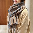 thumbnail image 4 of Bufanda de invierno para mujer, bufanda a cuadros de otoño, sensación de cachemira, bufanda de invierno, bufanda grande de punto para mujer, chal cálido, 4 of 6