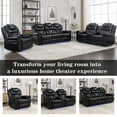 thumbnail image 3 of Home Theater Silla reclinable manual de asiento con tira de luz led para sala de estar, 3 of 5
