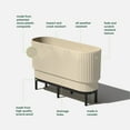 thumbnail image 3 of Veradek Demi Series Raised 30" Long Plastic-Stone Planter - (Sand/Black, 2 Pack), 3 of 9